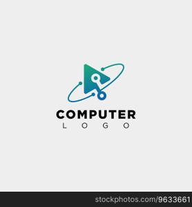 Digital pointer technology creative logo template Vector Image