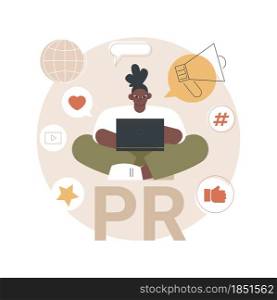Digital PR abstract concept vector illustration. Internet-based PR strategy, reputation management, domain authority, brand awareness, brands presence, digital marketing campaign abstract metaphor.. Digital PR abstract concept vector illustration.