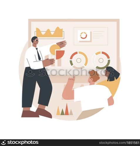 Digital presentation abstract concept vector illustration. Office online meeting, visual data representation, business conference, education, digital marketing, public speaking abstract metaphor.. Digital presentation abstract concept vector illustration.