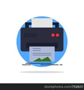 Digital, printer, printing, hardware, paper Flat Color Icon Vector
