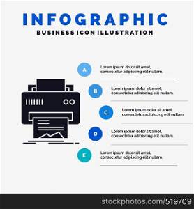 Digital, printer, printing, hardware, paper Infographics Template for Website and Presentation. GLyph Gray icon with Blue infographic style vector illustration.. Vector EPS10 Abstract Template background
