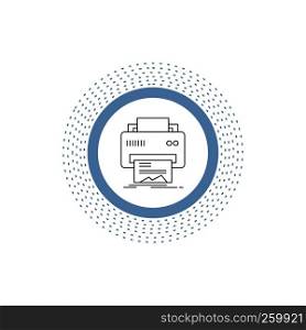 Digital, printer, printing, hardware, paper Line Icon. Vector isolated illustration