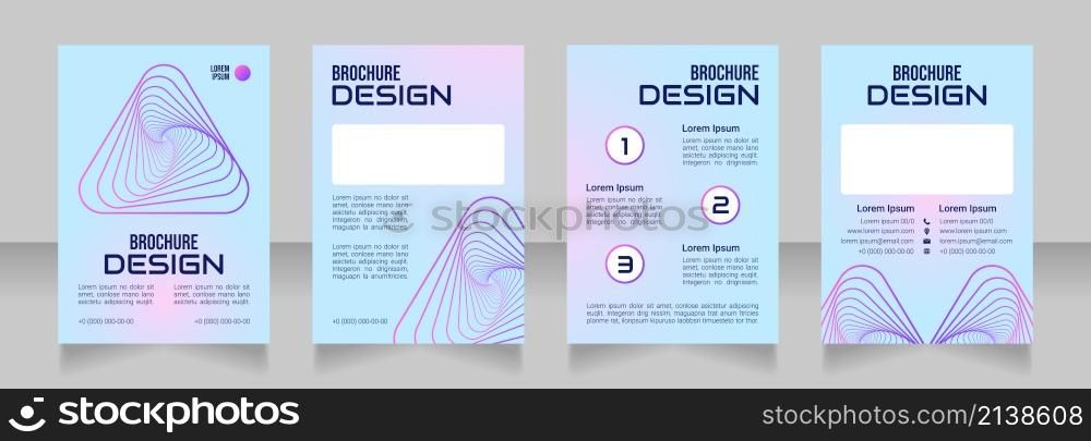 Digital process automation blank brochure design. Template set with copy space for text. Premade corporate reports collection. Editable 4 paper pages. Bebas Neue, Audiowide, Roboto Light fonts used. Digital process automation blank brochure design