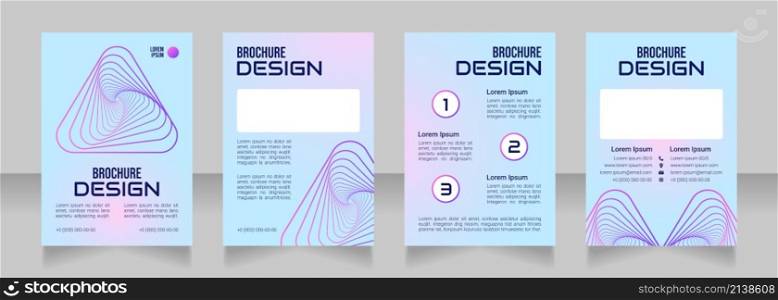 Digital process automation blank brochure design. Template set with copy space for text. Premade corporate reports collection. Editable 4 paper pages. Bebas Neue, Audiowide, Roboto Light fonts used. Digital process automation blank brochure design