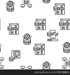 Digital Processing Vector Seamless Pattern Thin Line Illustration. Digital Processing Vector Seamless Pattern