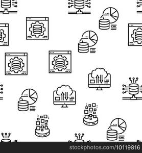 Digital Processing Vector Seamless Pattern Thin Line Illustration. Digital Processing Vector Seamless Pattern