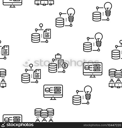 Digital Processing Vector Seamless Pattern Thin Line Illustration. Digital Processing Vector Seamless Pattern