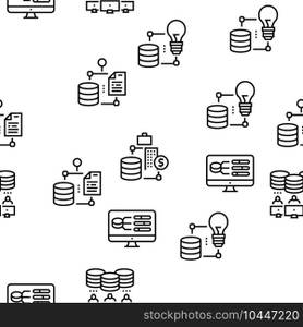 Digital Processing Vector Seamless Pattern Thin Line Illustration. Digital Processing Vector Seamless Pattern