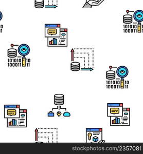 Digital Processing Vector Seamless Pattern Thin Line Illustration. Digital Processing Vector Seamless Pattern