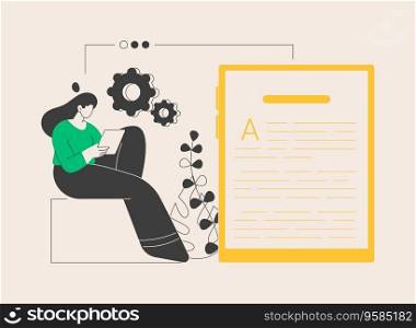 Digital reading abstract concept vector illustration. E-classroom textbook, modern education, mobile device, media-rich content, quick links, electronic document, multitasking abstract metaphor.. Digital reading abstract concept vector illustration.