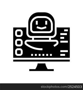 digital robot glyph icon vector. digital robot sign. isolated contour symbol black illustration. digital robot glyph icon vector illustration