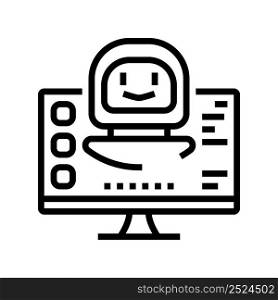 digital robot line icon vector. digital robot sign. isolated contour symbol black illustration. digital robot line icon vector illustration