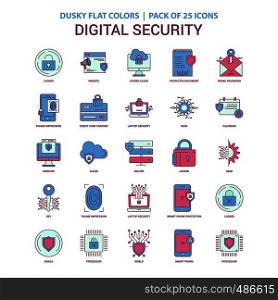Digital Security icon Dusky Flat color - Vintage 25 Icon Pack