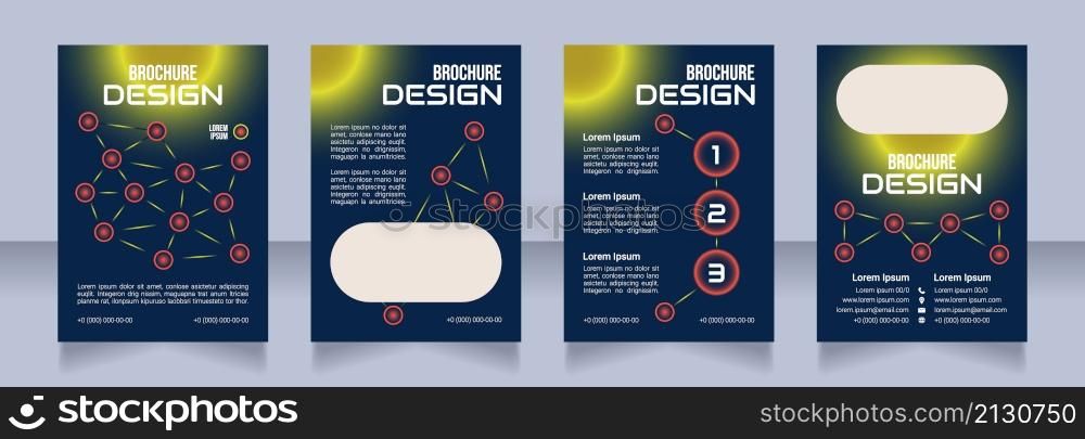 Digital security promo blank brochure design. Template set with copy space for text. Premade corporate reports collection. Editable 4 paper pages. Bebas Neue, Audiowide, Roboto Light fonts used. Digital security promo blank brochure design