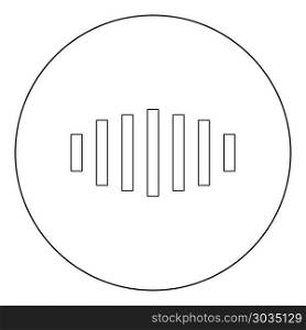 Digital signal black icon in circle vector illustration isolated flat style .