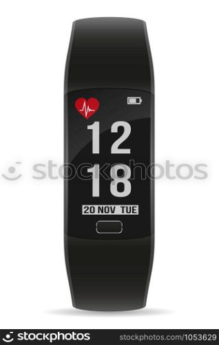 digital smart fitness watch bracelet with touchscreen stock vector illustration isolated on white background