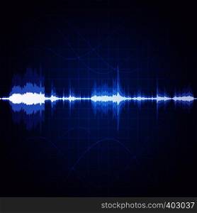 Digital sound wave, unique music pulse background. Sound wave