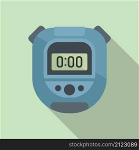 Digital stopwatch icon flat vector. Stop timer. Watch clock. Digital stopwatch icon flat vector. Stop timer