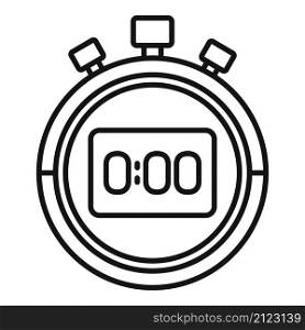 Digital stopwatch icon outline vector. Stop timer. Watch clock. Digital stopwatch icon outline vector. Stop timer