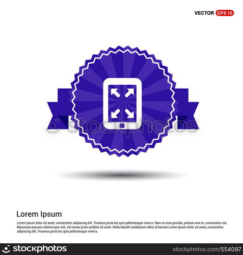 Digital tablet full screen icon - Purple Ribbon banner