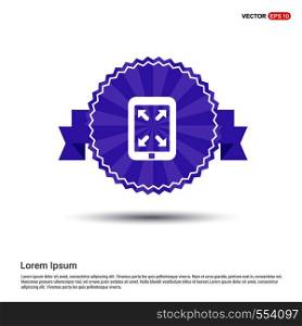 Digital tablet full screen icon - Purple Ribbon banner