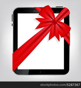 Digital tablet gift vector illustration