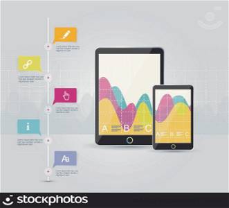 Digital Tablets Infographic Elements, IT Industry Design.