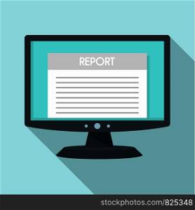 Digital tax report icon. Flat illustration of digital tax report vector icon for web design. Digital tax report icon, flat style