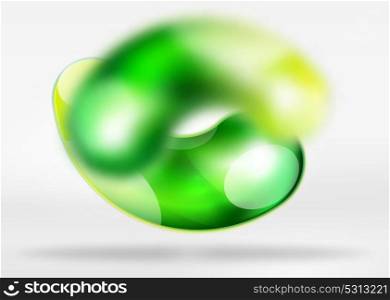 Digital techno abstract background, grey 3d space with glass curvy bubble. Digital green techno abstract background, grey 3d space with glass curvy bubble. Vector technology abstract background