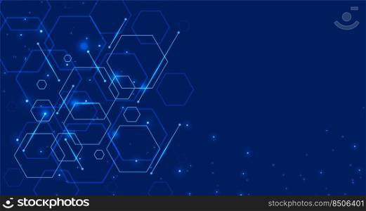 digital technology background with hexagonal shapes
