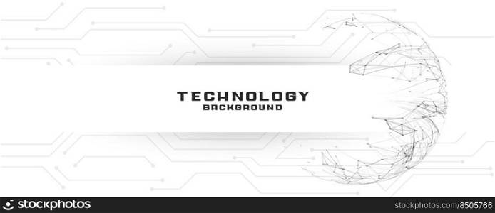 digital technology banner with circuit lines