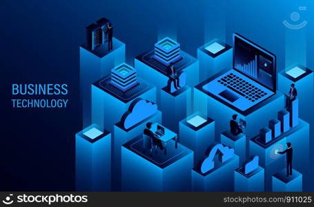 Digital technology concept. cloud computing. new innovative ideas. isometric vector illustration