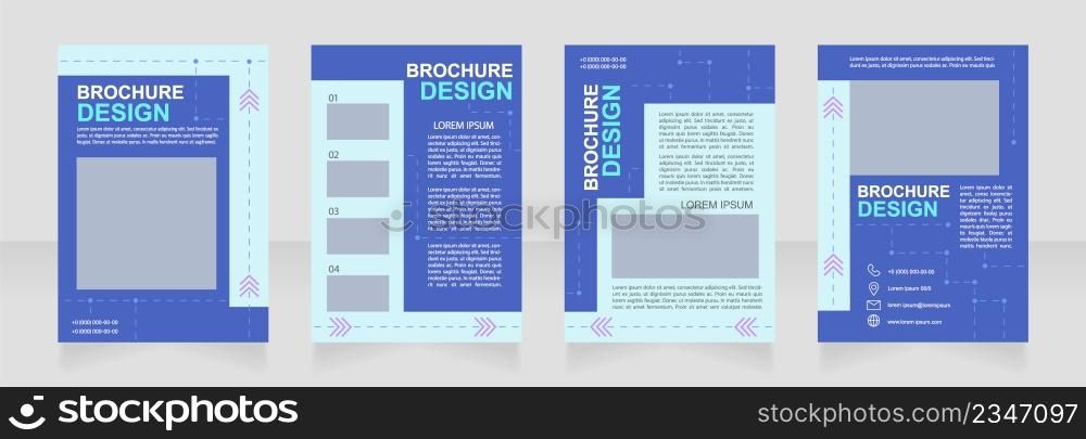 Digital technology for customer comfort blank brochure design. Template set with copy space for text. Premade corporate reports collection. Editable 4 paper pages. Arial, Myriad Pro fonts used. Digital technology for customer comfort blank brochure design