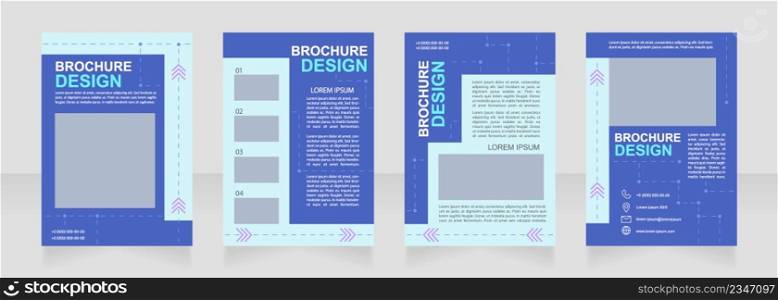 Digital technology for customer comfort blank brochure design. Template set with copy space for text. Premade corporate reports collection. Editable 4 paper pages. Arial, Myriad Pro fonts used. Digital technology for customer comfort blank brochure design
