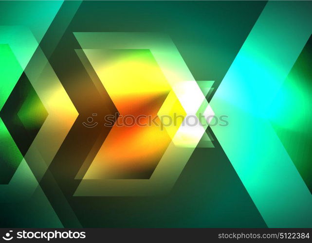 Digital technology glowing arrows. Digital technology glowing arrows, modern geometric abstract background with light effects and place for your message