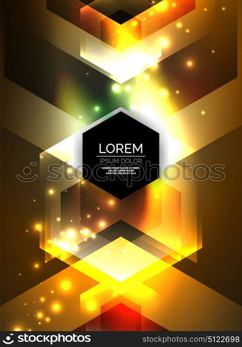 Digital technology glowing arrows. Digital technology glowing arrows, modern geometric abstract background with light effects and place for your message