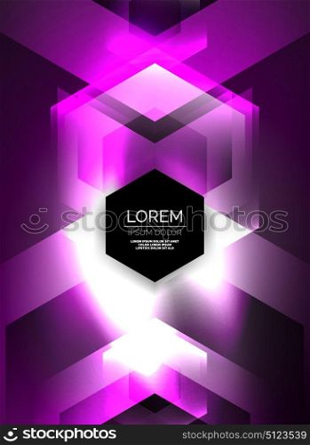 Digital technology glowing arrows. Digital technology glowing arrows, modern geometric abstract background with light effects and place for your message