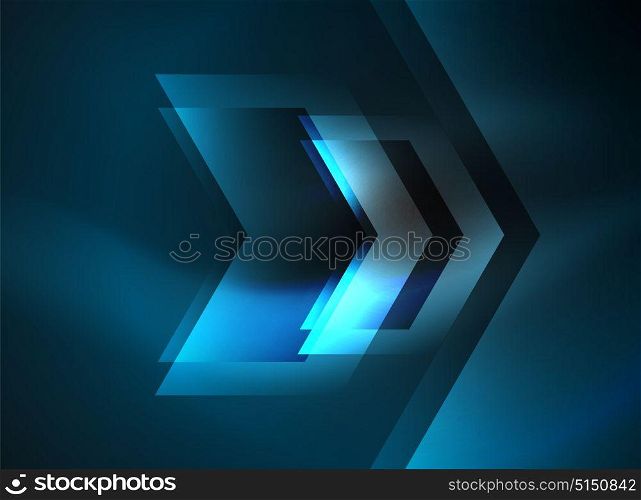 Digital technology glowing arrows. Digital technology glowing arrows, modern geometric abstract background with light effects and place for your message