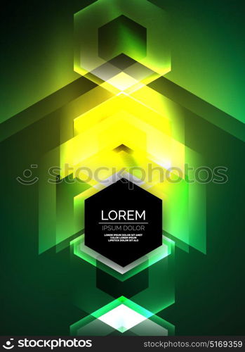 Digital technology glowing arrows. Digital technology glowing arrows, modern geometric abstract background with light effects and place for your message