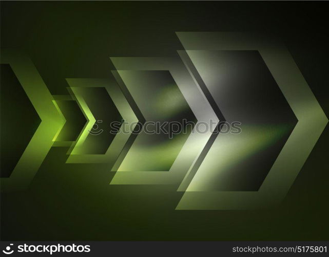 Digital technology glowing arrows. Digital technology glowing arrows, modern geometric abstract background with light effects and place for your message