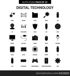 Digital Technology Glyph Vector Icon set