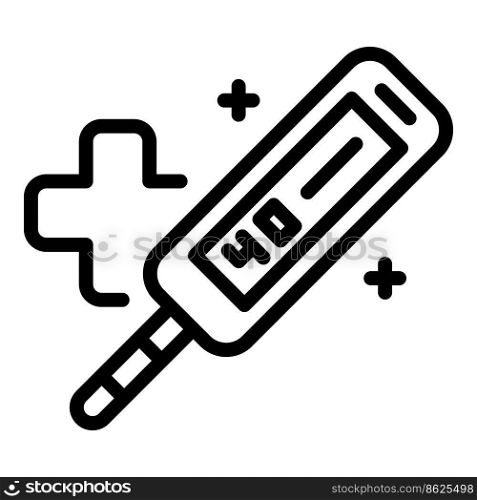 Digital thermometer icon outline vector. Infrared temperature. Medical forehead. Digital thermometer icon outline vector. Infrared temperature