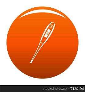 Digital thermometer icon. Simple illustration of digital thermometer vector icon for any design orange. Digital thermometer icon vector orange
