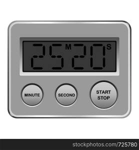 Digital timer mockup. Realistic illustration of digital timer vector mockup for web. Digital timer mockup, realistic style