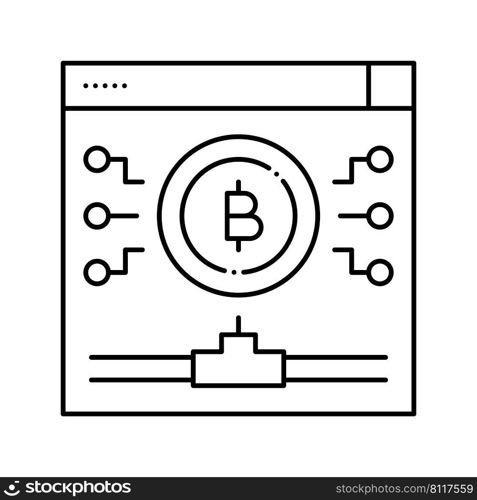 digital token line icon vector. digital token sign. isolated contour symbol black illustration. digital token line icon vector illustration
