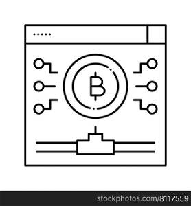 digital token line icon vector. digital token sign. isolated contour symbol black illustration. digital token line icon vector illustration