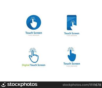 Digital touch screen technology logo vector