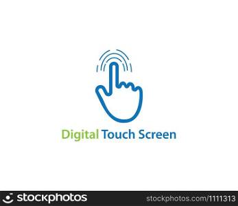 Digital touch technology logo vector