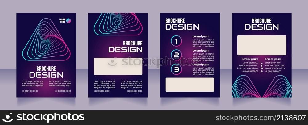 Digital transformation blank brochure design. Template set with copy space for text. Premade corporate reports collection. Editable 4 paper pages. Bebas Neue, Audiowide, Roboto Light fonts used. Digital transformation blank brochure design