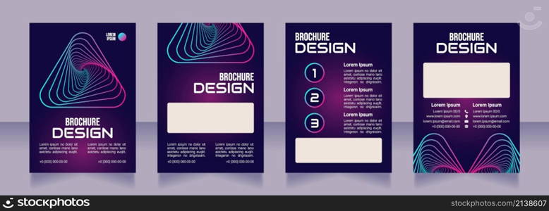 Digital transformation blank brochure design. Template set with copy space for text. Premade corporate reports collection. Editable 4 paper pages. Bebas Neue, Audiowide, Roboto Light fonts used. Digital transformation blank brochure design